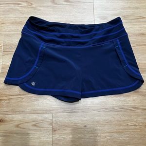 Athleta Large Stability Shorts Blue Running Lined Stretch Activewear 221052
